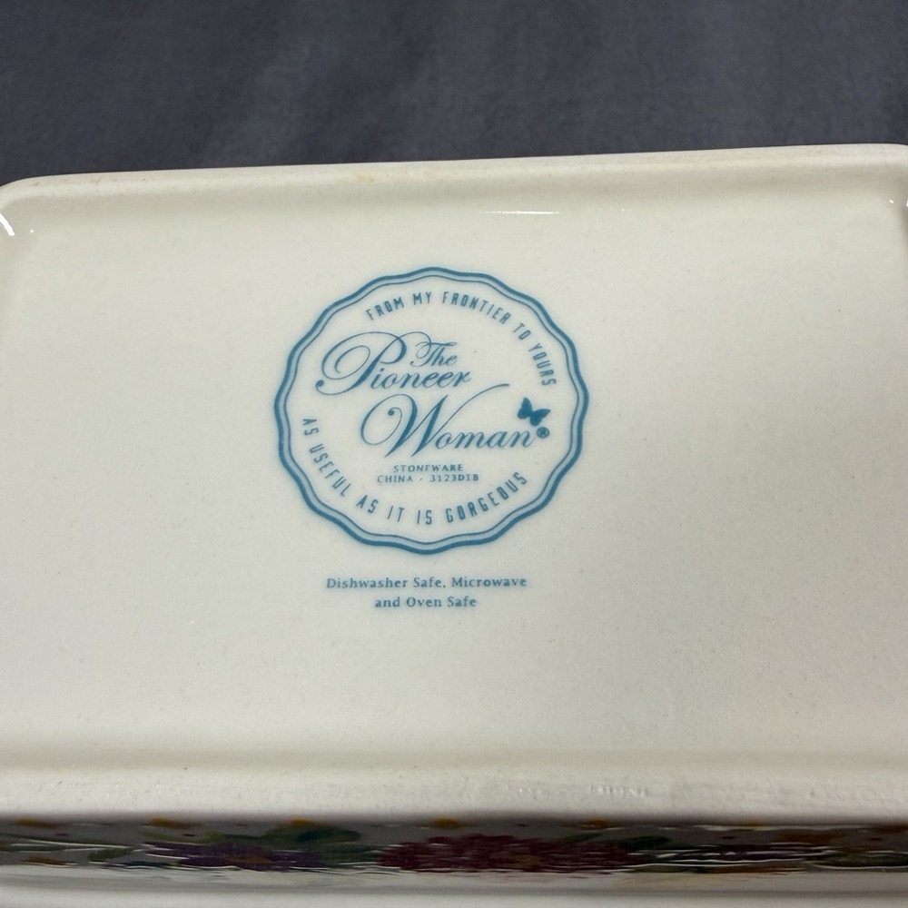 The Pioneer Woman Blooming Bouquet Mini Loaf Pan Blue Floral - Picture 3 of 5
